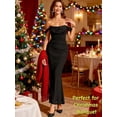 thumbnail image 3 of Womens 2026 Summer Off The Shoulder Dress Ruched Bodycon Sleeveless Split Cocktail Party Maxi Dresses, 3 of 8