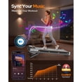 thumbnail image 3 of Walking Pad with 15% 12-Level Auto Incline & Handle Bar, Trisomy Foldable Under Desk Treadmill, 450 LBS Capacity Treadmills for Home Hiking with UI Screen, Bluetooth Speaker, Remote, RGB Light, 3 of 9