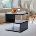 thumbnail image 2 of HomCom 20" Modern S-Shaped Multi Level Accent End Table, Black, 2 of 6