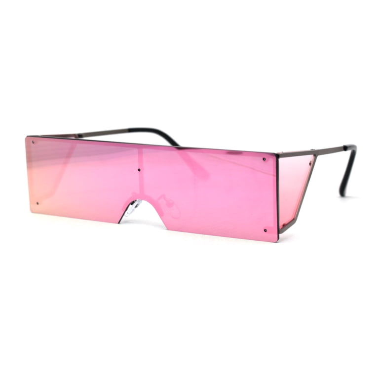 SA106 Mirrored 80s Retro Squared Rectangle Side Visor  display picture 3