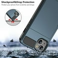 thumbnail image 6 of for iPhone 15 Case with Card Holder, Dual Layer Shockproof Wallet Phone Case, Hidden Card Slot Sliding Protective Hard Shell Back Cover Slim Case for iPhone 15, 6.1 Inch Navy, 6 of 14