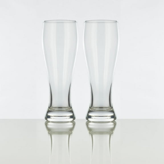 Burns Glass Classic Pilsner Glass 17 oz Wide Top, Heavy Base, Craft Beers, Lagers, Ales (Set of 2)