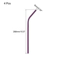 thumbnail image 2 of Unique Bargains Reusable Metal Straws 2Pcs, Stainless Steel Bent Drinking Straw 10.5' Long for Milk Shake Beverage Juice  Purple, 2 of 5