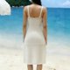 thumbnail image 2 of TaTaai Womens Knitted Long Spaghetti Strap Hollow Out Dress Solid Color Casual Fashion Soft Stretchy Comfortable Dress for Spring Summer Daily Vacation Wear Gift, 2 of 7