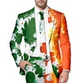 thumbnail image 1 of toraway Men Suits Sets for Wedding Casual Mens St. Patrick's Day Festive Style All Over Printed Four Leaf Jacket Suit XL, 1 of 4