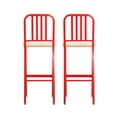 thumbnail image 5 of Linon Fostria 30" High Back Metal Bar Stools, Set of 2, Red/Natural, 5 of 11