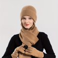 thumbnail image 4 of 3pcs/set  Men‘s Hat Gloves Scarf Set  Men‘s Winter Warm Knit Hat  Riding Ear Protection Beanie Hat,PINK, 4 of 7