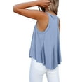 thumbnail image 6 of Women's Flowy V Neck Cami Shirts Summer Casual Tank Tops Loose Sleeveless T Shirts, 6 of 6