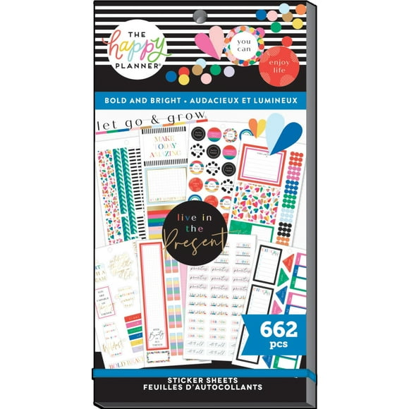 Happy Planner Sticker Value Pack 30/Sheets-Bold And Bright 662 Pieces