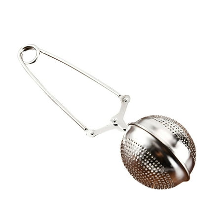 

2Pcs Mesh Snap Ball Loose Leaf Tea Infuser with Handle Stainless Steel Spices Strainer Tea Filter 11*5.5cm