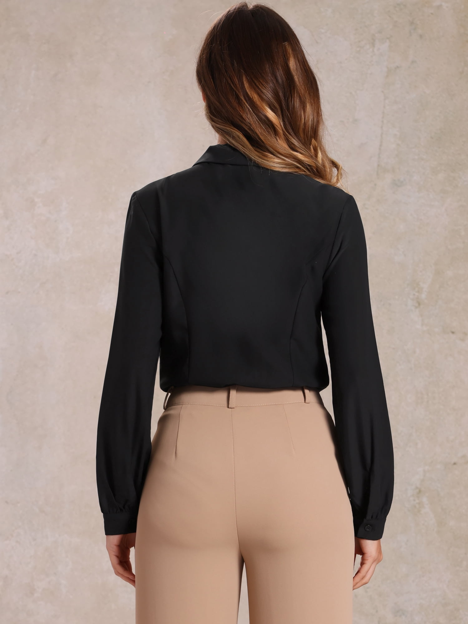 DARING DIVA Button Down Leotard Shirt Peter Pan Collar Blouse M Black