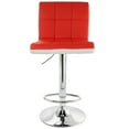 thumbnail image 2 of Elama 2 Piece Faux Leather Tufted Bar Stool in Red and White with Chrome Base, 2 of 9