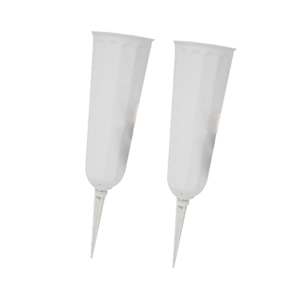 Pack of 2 Grave Vases with Foam and Bottom Fixing Part Plastic Base Flower Vase for Outdoor and Graveside Memorials