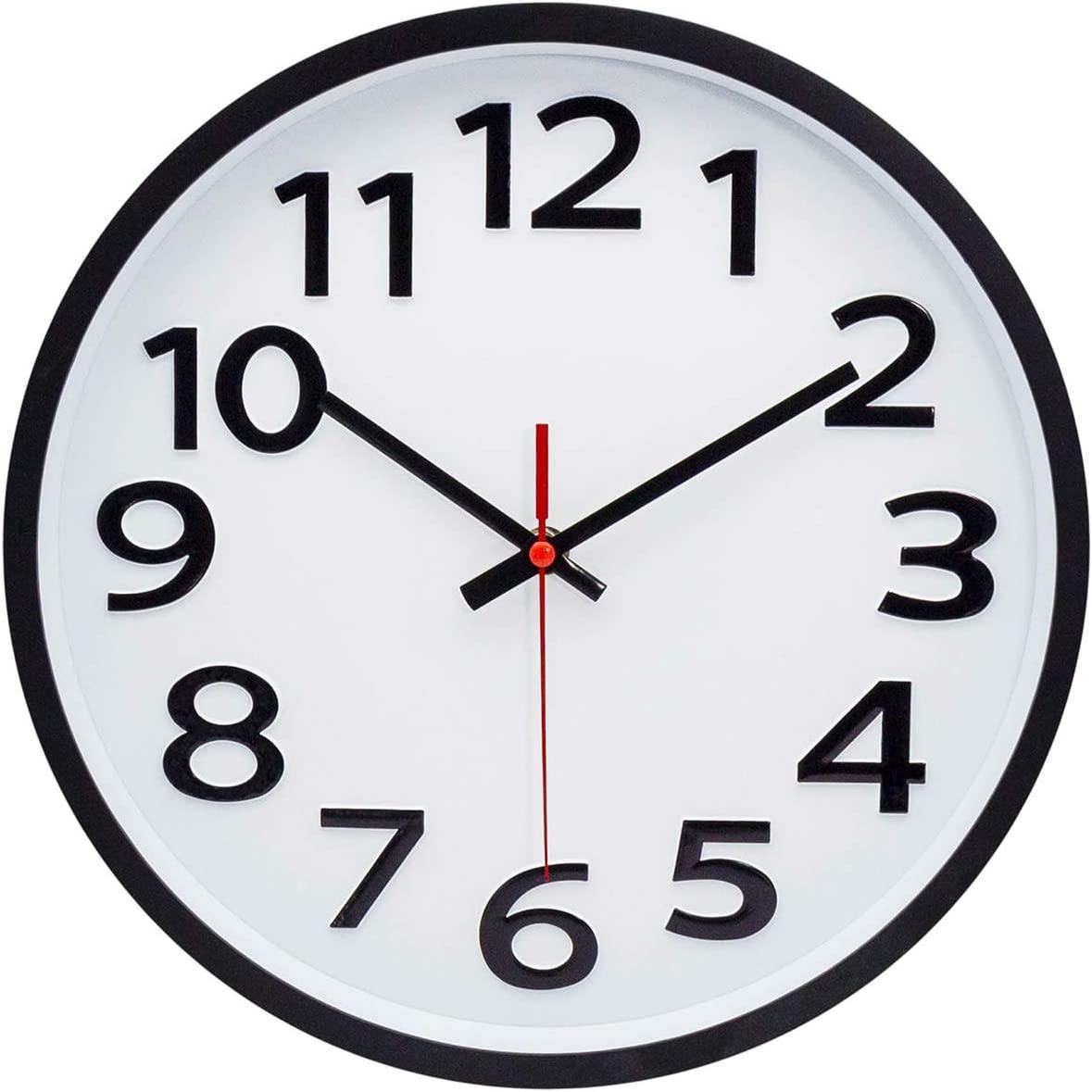 12 Inch Modern Wall Clock Silent NonTicking Battery Operated 3D