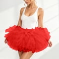 thumbnail image 4 of QSAWXQZ Women Tutu Skirt High Waist Elastic Waisted Pleated Tulle Dress up Skirt Party Free Size, 4 of 7