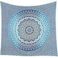 thumbnail image 2 of Queen Blue Ombre Tapestry Mandala Art Hippie Wall Hanging Bohemian Bedspread Tapestries 81"x88", 2 of 3