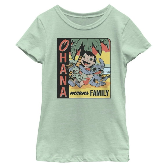 Girls Lilo & Stitch Ohana Happy Family T Shirt