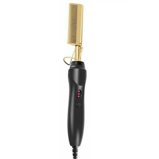Electric Heating Comb Curling Iron Heated Brush Multifunctional Copper Color Electric Heating Comb Curling Iron Heated Brush Multifunctional Copper Color Straightener Brush Hair Useful  EU Plug