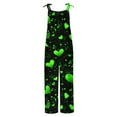 thumbnail image 5 of JURANMO Lighten Sales of The Day St Patricks Jumpsuits for Women 2025 Funny Printed Cute Holiday Rompers Summer Casual Adjustable Strap Cotton Linen Overalls with Pockets Green XXXXXL, 5 of 6