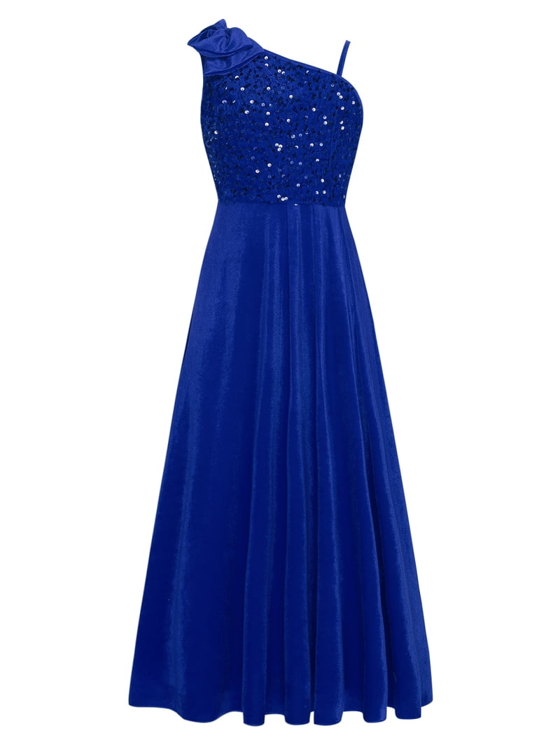 royal blue jr bridesmaid dresses vastwit Wedding Junior Dress One Shoulder Bow Sequin Velvet Sleeveless Slit Maxi Flower Girl Dress Dark Green 14 Clearance dresses are gently anniefavs Zimmermann Rebellion Striped Halter Calf Width:35cm