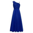 thumbnail image 3 of Hansber Girls Formal Dress One Shoulder Bow Sequin Slit Hem Birthday Party Dress Prom Pageant Ball Gowns Royal Blue 16, 3 of 7