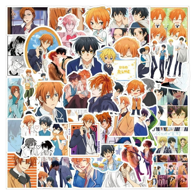 Pegatinas Sasakis y Miyanos9 de vinilo impermeable, estilo anime, 55 unidades