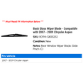 thumbnail image 2 of Back Glass Wiper Blade - Compatible with 2007 - 2009 Chrysler Aspen 2008, 2 of 2