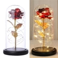 thumbnail image 2 of Toystoory Linterna de hoja de oro de 24 quilates con forma de rosa, linterna de regalo para el día de San Valentín con pantalla de cristal, linterna LED Almacenamiento y organización del hogar Toystoory HA023905-00, 2 of 6