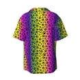 thumbnail image 2 of Sigee Animal Paw Rainbow Print Men's Shirts Casual Button Down Short Sleeve Summer Beach Shirt Hawaiian Vacation Shirts Tee Shirt-Large, 2 of 7