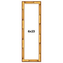 6x23 Frame Gold Bamboo Solid Wood Picture Frame | 1 Inch Moulding Width | Interior Frame Depth 0.75