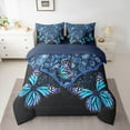 thumbnail image 3 of Feelyou Dreamy Blue Butterfly Twin Bedding Sets 7-Piece, Western Bohemian Paisley Bedding Comforter Set, Vintage Damask Flower Reversible Sheet Sets, Breathable Home Decor, 3 of 9