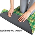thumbnail image 3 of Green Yellow Checkerboard Checkered Pattern Hot Yoga Mat Towel Non Slip for Hot Yoga - Quick-Drying Yoga Mat Cover with 4 Corner Pockets with Travel Bag - Hot Yoga Towel Non Slip 70"x26", 3 of 6