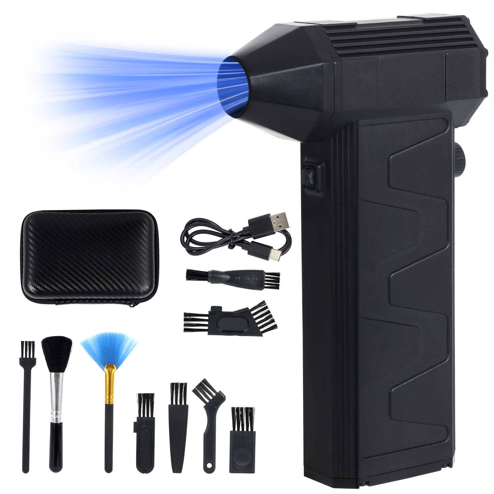 Garvee Electric Compressed Air Duster 130000RPM with 4000mAh Battery Cordless Air Blower for Car and Home