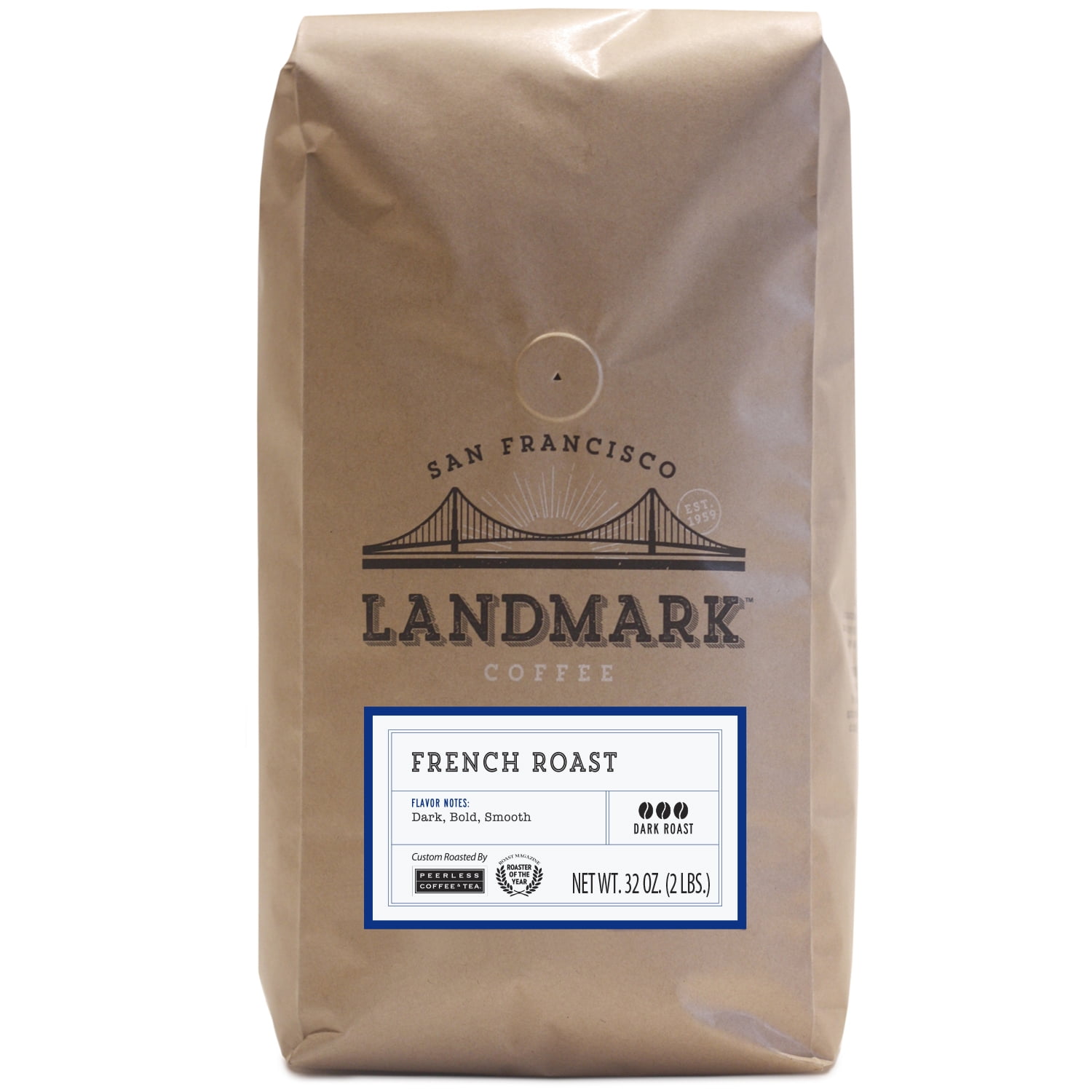 Landmark Coffee French Medium Roast Whole Bean Coffee, 32 Oz, Bag