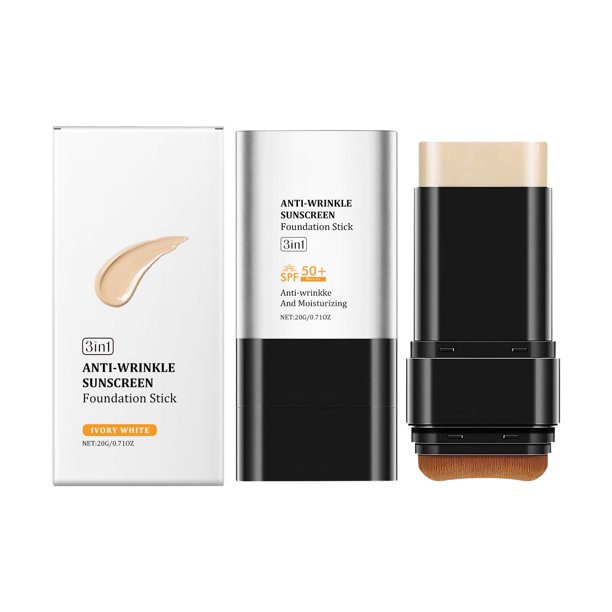 Cosmético multiusos en barra con brocha, apto para todo tipo de maquillaje, efecto natural de larga duración.