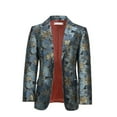 thumbnail image 2 of Visaccy Boy's Dress Floral Suit Lapel Boys Blazer Jacket Slim Fit Stylish Blazer Dress Suit, 2 of 5