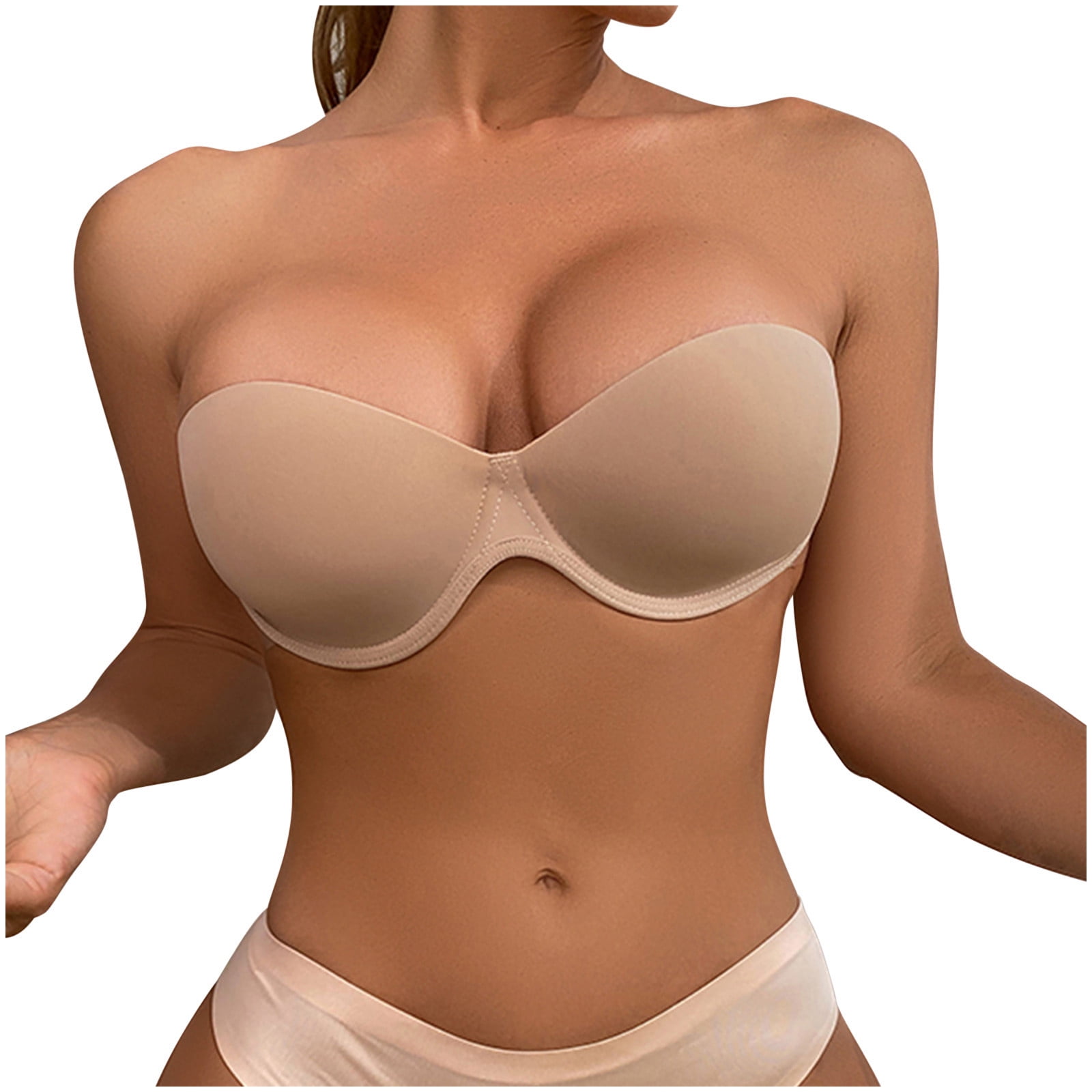 YWDJ Everyday Bras for Women Push Up Strapless for Small Breast Front  Closure Zip Snap Front Close Sagging Breasts Seamless Slip Gathering Summer  Anti