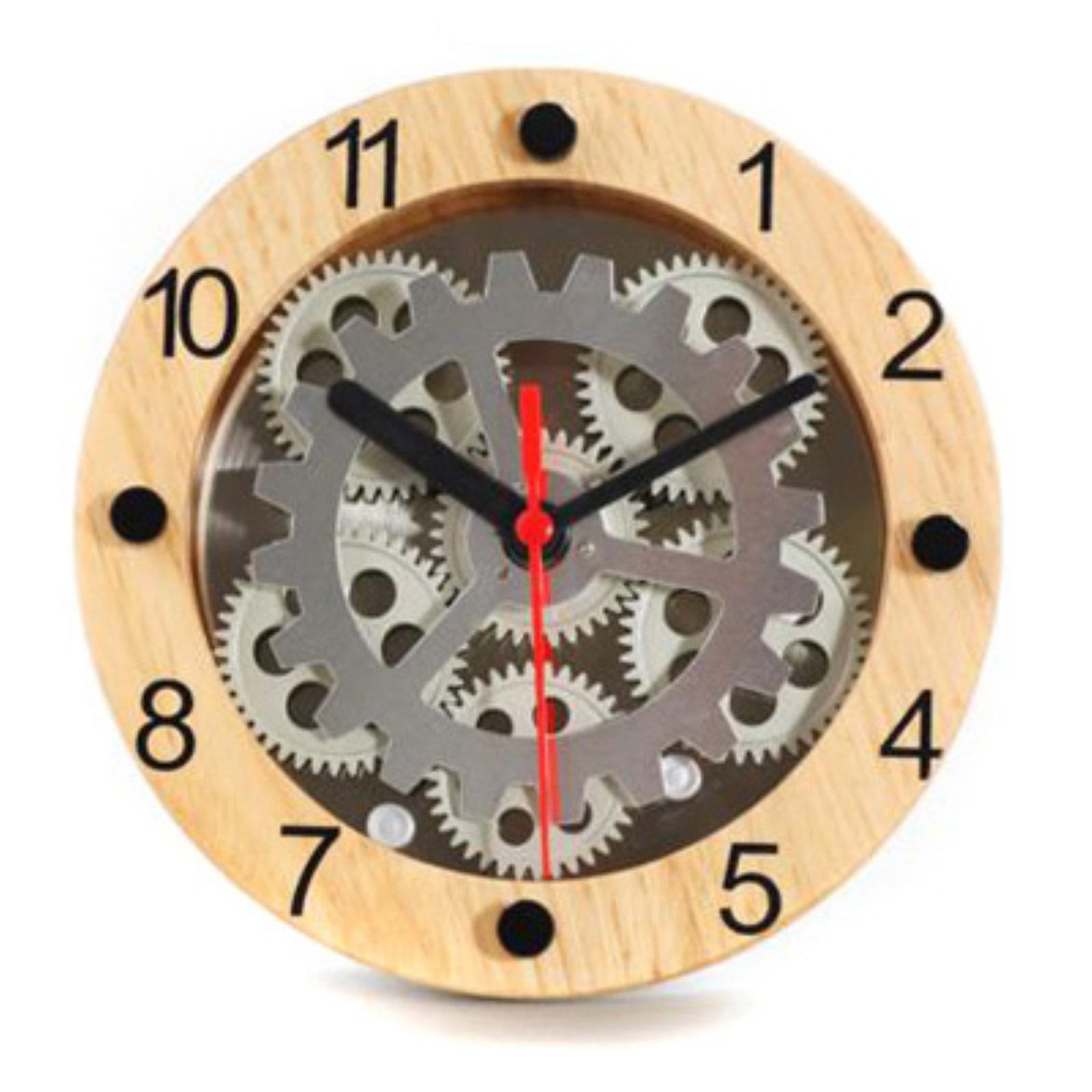 Maples Sales Wooden MovingGear Clock for Wall & Desktop 6.25 diam