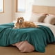 thumbnail image 1 of Manta impermeable para cama Sherpa, forro polar, 90 x 220 cm, color verde, 1 of 5