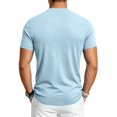 thumbnail image 7 of Quick Dry Mens Workout Shirts Short Sleeve Athletic Gym Tee Breathable Exercise Training Running Sports Active Fitness Top Light Blue XL, 7 of 7