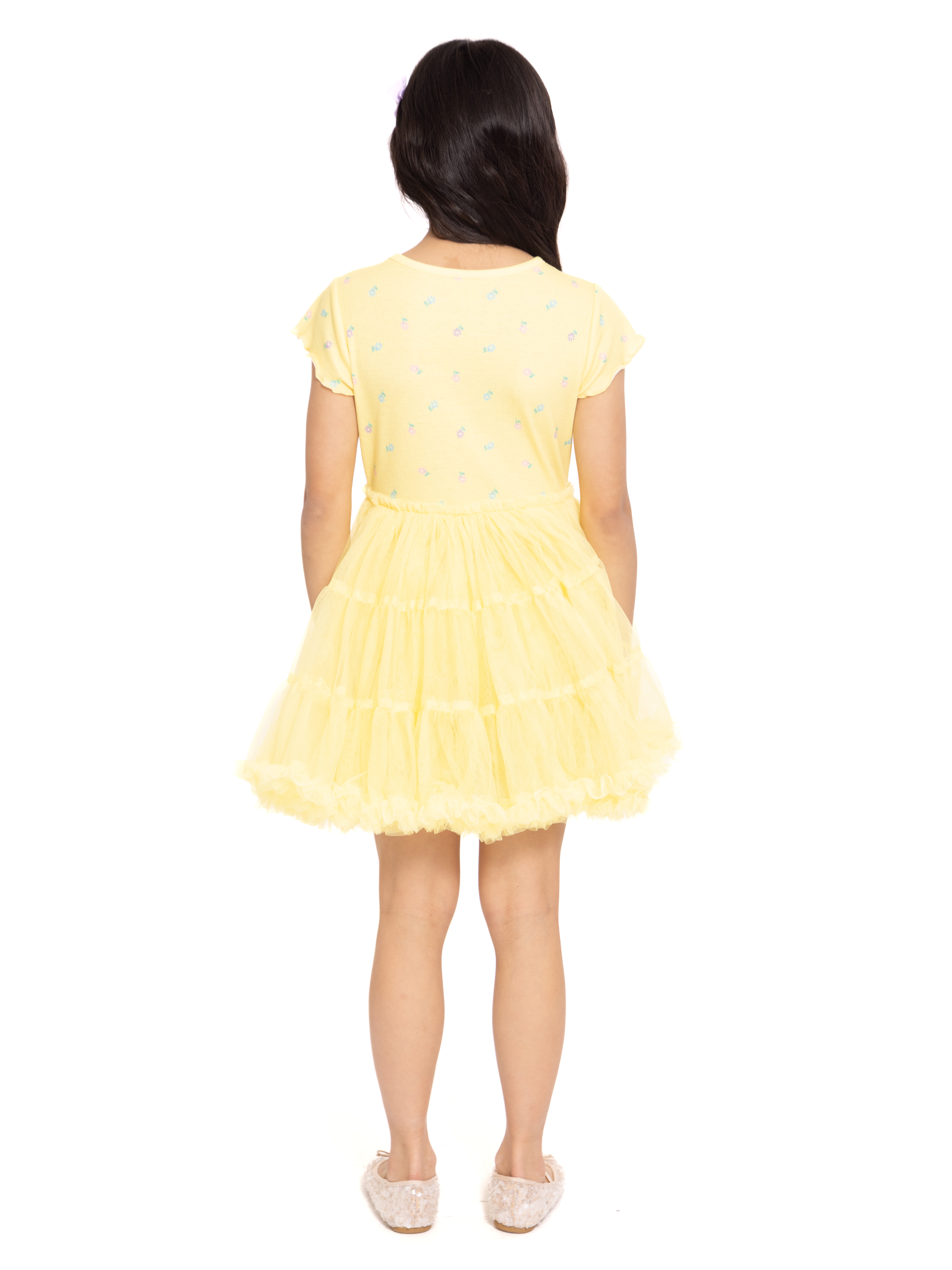 PEEPS Girls' Print Tutu Dress with Short Sleeves, Sizes 4-12