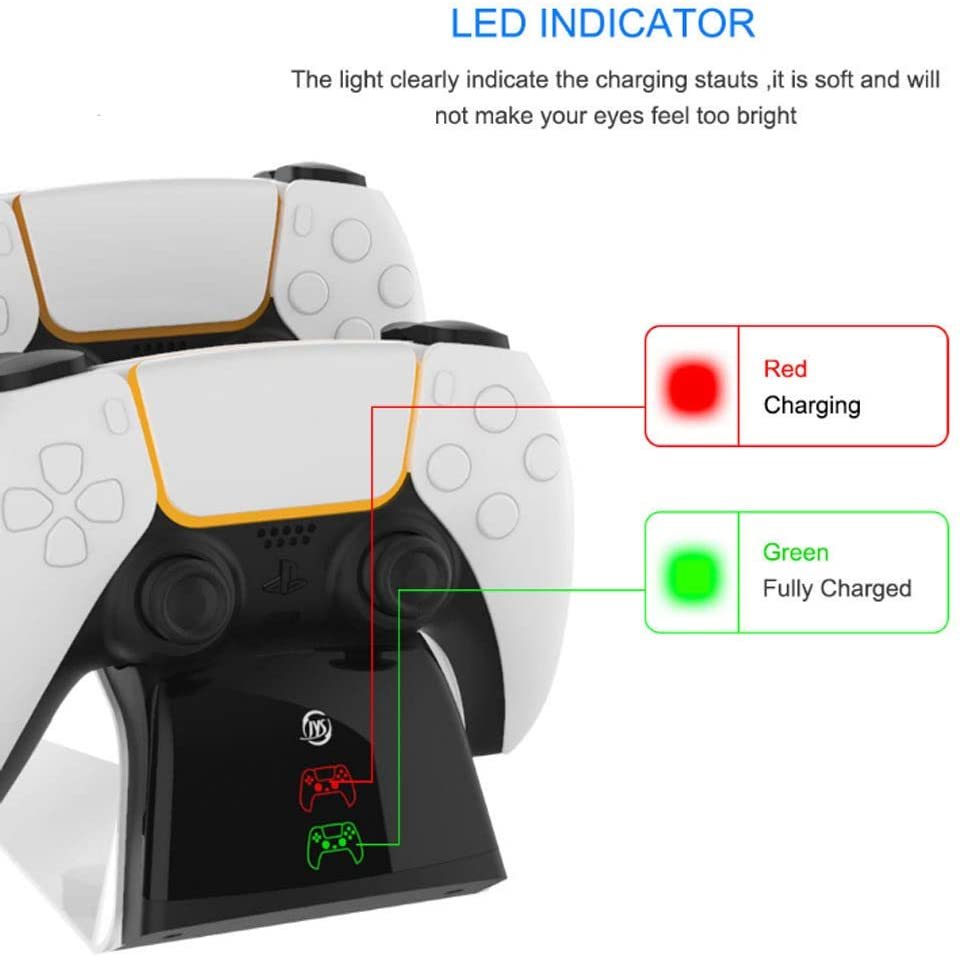 Charging Stand, Wireless Gamepad Controller Charger Charging Station Stand with LED Indicator Fast Charging Station, PS5 Handle Contact Type Charging Stand Compatible for PS5 Controller - image 3 of 5
