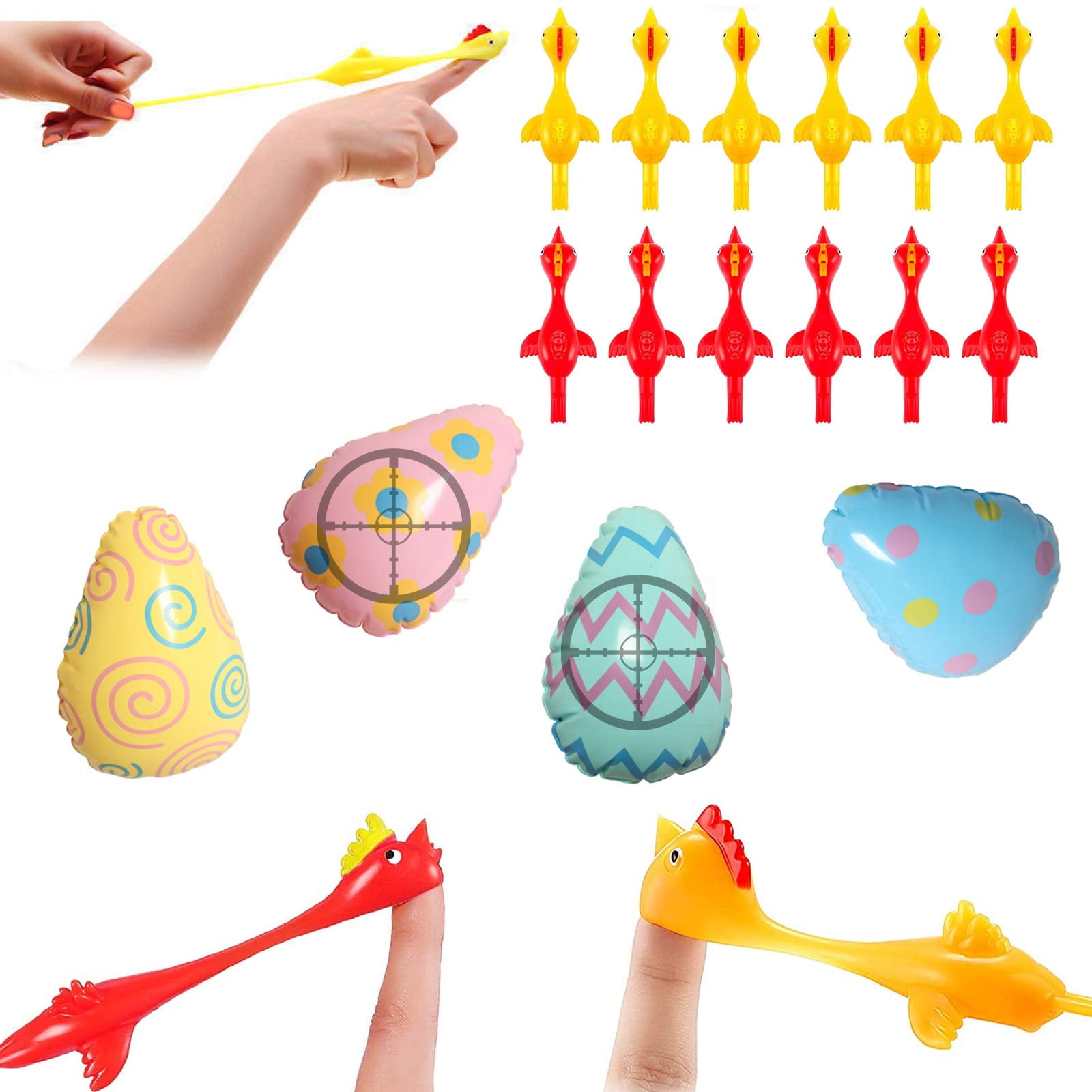 Byhoo Rubber Chicken Slingshot Chicken Easter Toys Flickin Chicken