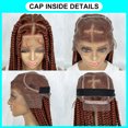 thumbnail image 6 of 350# Color Braided Wigs for Black Women Transparent HD Full Lace Square Knotless Box Braided Wigs Twist Cornrow Braids Synthetic Lace Front Wigs with Baby Hair Handmade Faux Locs Wig 36 inches, 6 of 7
