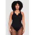 thumbnail image 2 of Womens Plus Size Ribbed Notch Neck Tank Bodysuit, 2 of 5