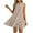 Khaki, variant on Summer Dresses for Women 2025 Women Summer Solid Color Round Neck Sleeveless With Button Down Hem And Pleated Dress At The Back Gift for Her Size S-2XL