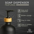thumbnail image 3 of Stylware | Bathroom Soap Dispenser Set with Glass Dispenser, Bamboo Pumps & Tray| Bathroom Accessories | Black, 3 of 6