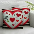 thumbnail image 3 of RUIYC Valentines Day Pillow Covers for Valentines Decor Red Black Stripes Love Heart You Valentines Day Throw Pillows Decorative Cushion Cases Valentine Decorations, 3 of 5