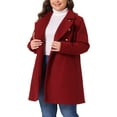 thumbnail image 4 of Agnes Orinda Women's Plus Size Winter Coats Double Breasted Peacoat Outerwear Jackets 2X Dark Red, 4 of 6