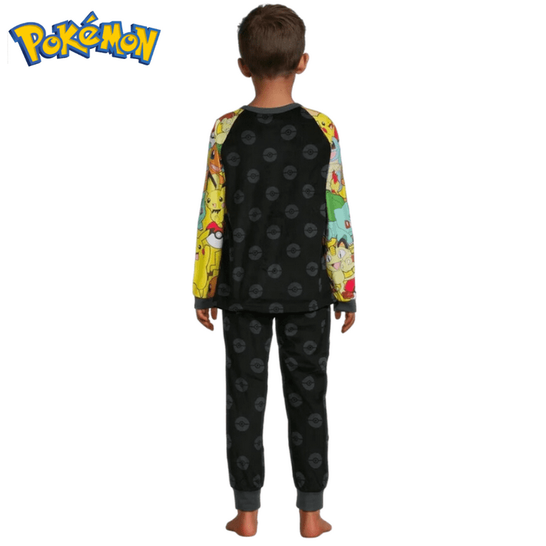Pokemon Boys Pajamas Long Sleeve Pikachu Kids Sleepwear 2 Piece Set